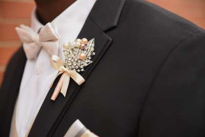 Blush Pink Wedding Groom Boutonniere